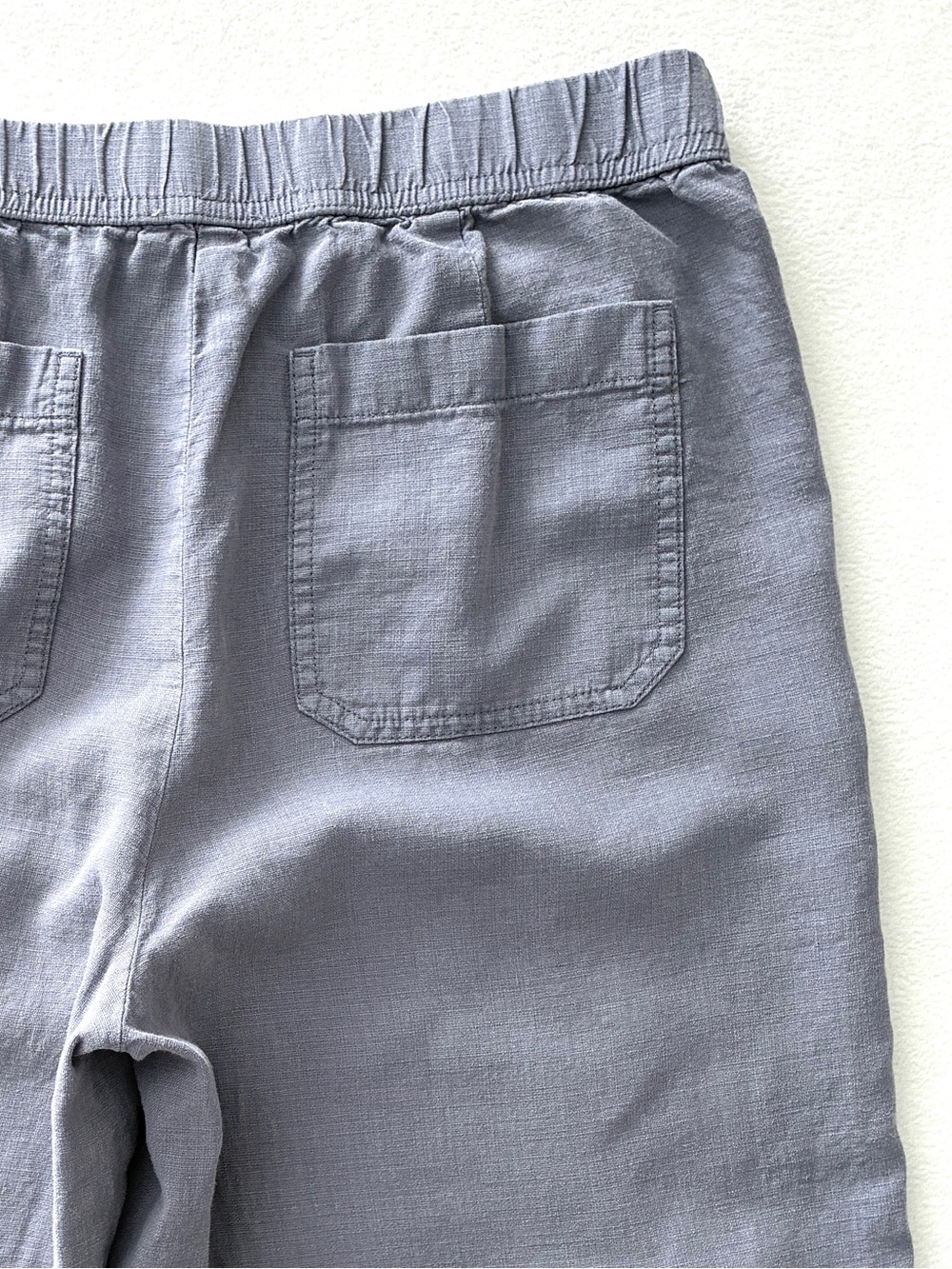 J. Jill Linen Blend Wide Leg Cropped Pants S Petite Gray Pull On Coastal Resort - Picture 8 of 15